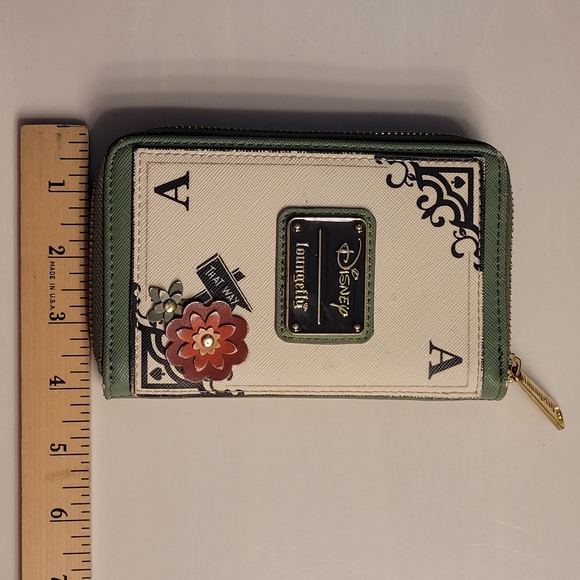 Alice in Wonderland Floral Playing Card Small Zip Wallet - LOUNGEFLY x DISNEY - Picture 6 of 16